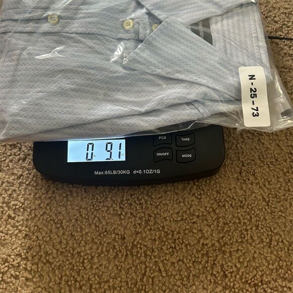 Emporio Armani Men's Blue Striped Long Sleeve‎ Button-Up Shirt M - Picture 16 of 16